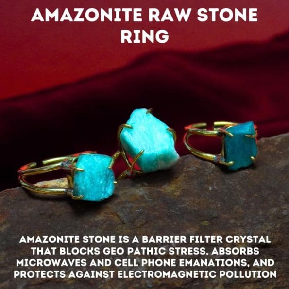 Amazonite Raw Stone Ring