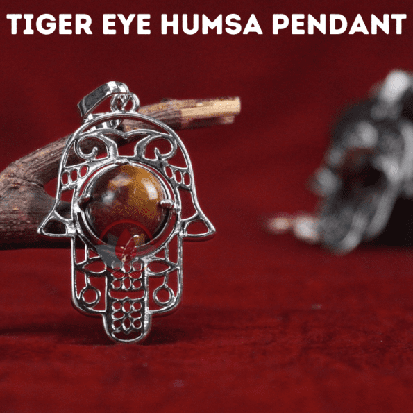 Tiger Eye Humsa Pendant