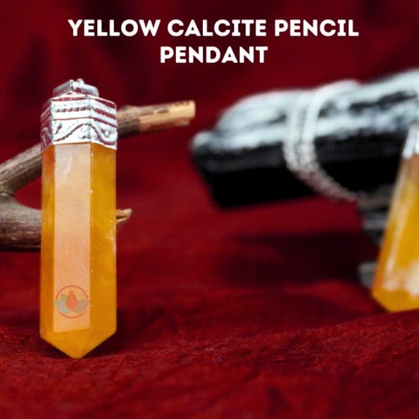 Yellow Calcite Pencil Pendant