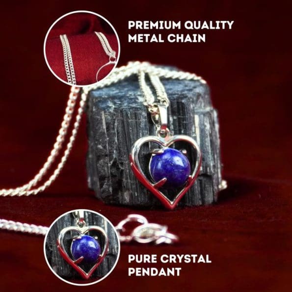 Lapis Lazuli Heart Shape Frame Pendant