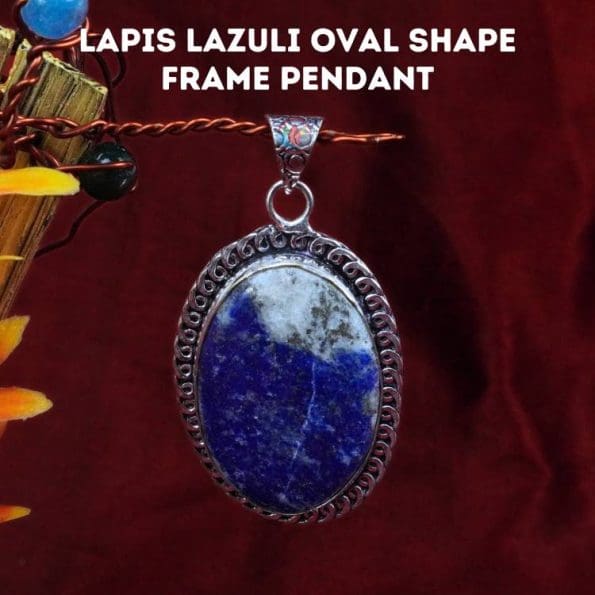 Lapis Lazuli Oval Shape Frame Pendant