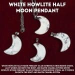 White Howlite Half Moon Pendant