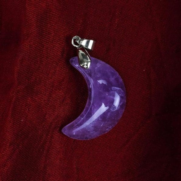 Amethyst Half Moon Pendant