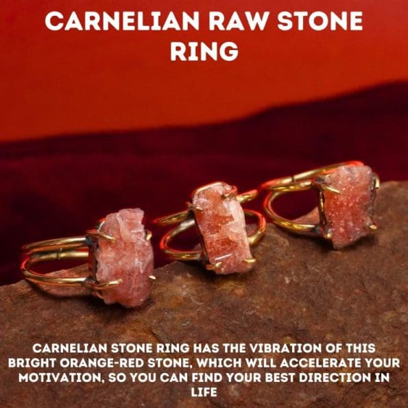 Carnelian Raw Stone Ring