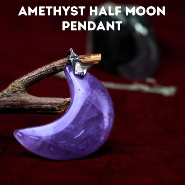 Amethyst Half Moon Pendant