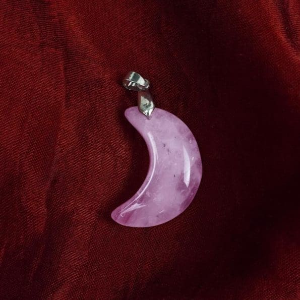 Rose Quartz Half Moon Pendant