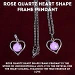 Rose Quartz Heart Shape Frame Pendant