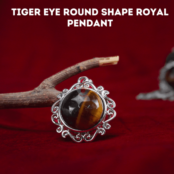 Tiger Eye Round Shape Royal Pendant