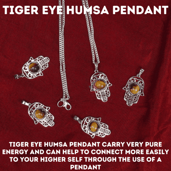 Tiger Eye Humsa Pendant