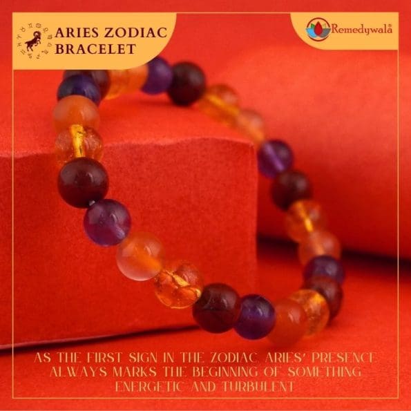 Aries Zodiac Crystal Bracelet