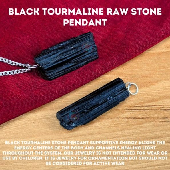 Black Tourmaline Raw Stone Pendant