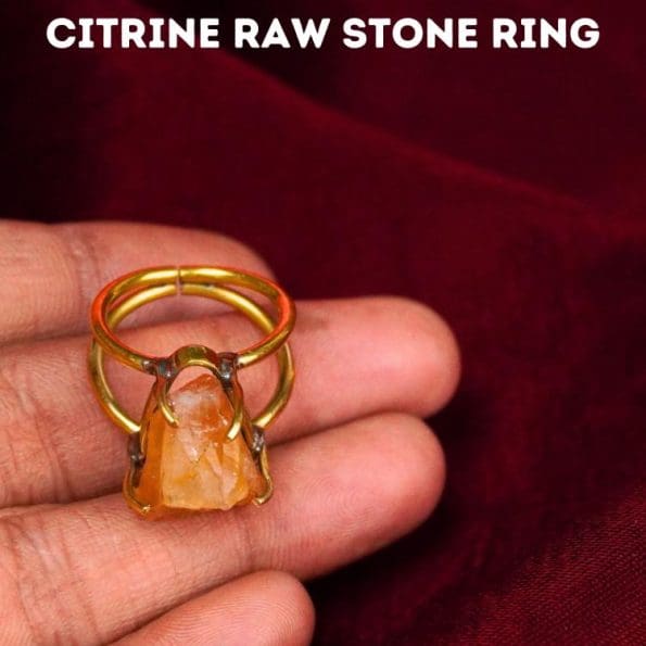 Citrine Raw Stone Ring