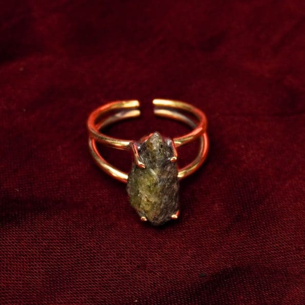 Labradorite Raw Stone Ring