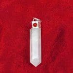 Rose Quartz Garnet Pencil Pendant