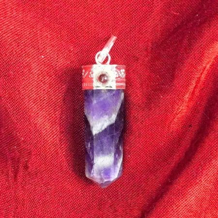 Amethyst Garnet Pencil Pendant