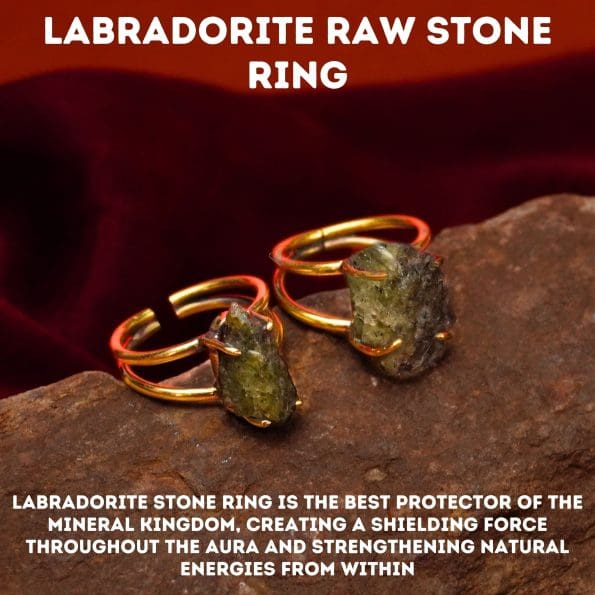 Labradorite Raw Stone Ring