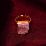 Rose Quartz Rough Stone Ring