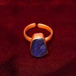 Blue Agate Raw Stone Ring