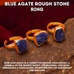 Blue Agate Raw Stone Ring