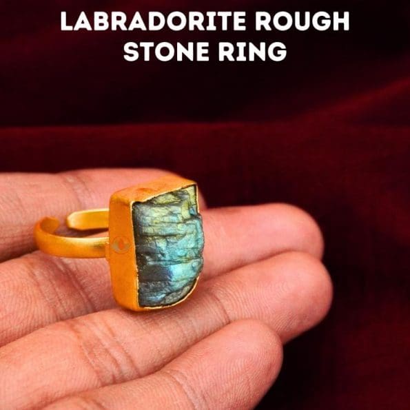 Labradorite Rough Stone Ring