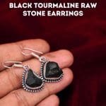 Black Tourmaline Raw Stone Earrings