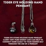 Tiger Eye Holding Hand Pendant