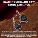 Black Tourmaline Raw Stone Earrings