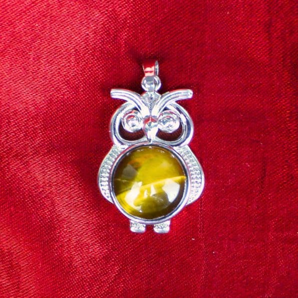 Tiger Eye Owl Pendant