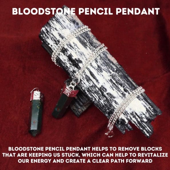 Bloodstone Pencil Pendant