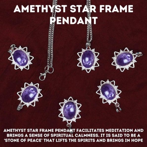 Amethyst Star Frame Pendant