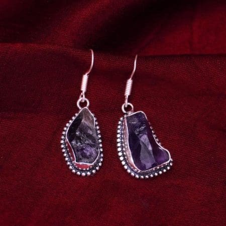 Amethyst Raw Stone Earrings