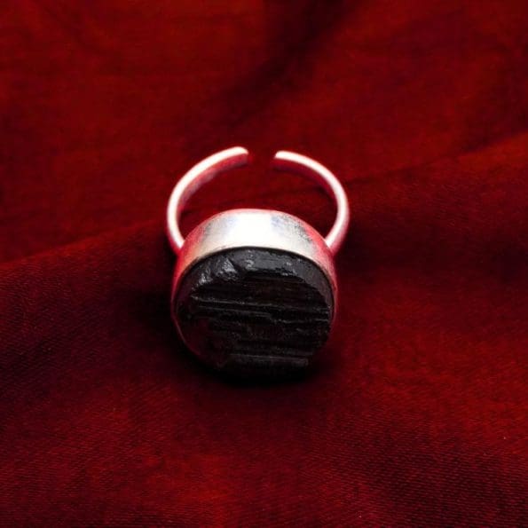 Black Tourmaline Stone Ring