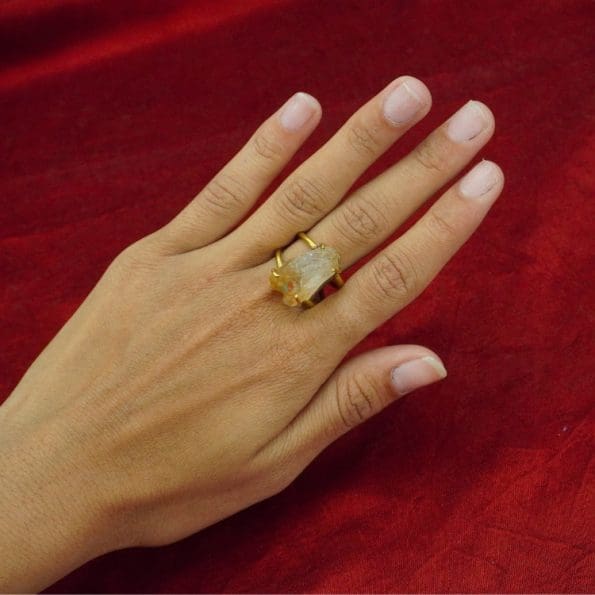 Citrine Raw Stone Ring