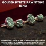 Golden Pyrite Raw Stone Ring