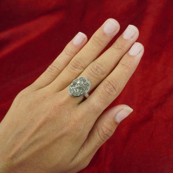 Golden Pyrite Raw Stone Ring