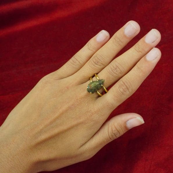 Labradorite Raw Stone Ring