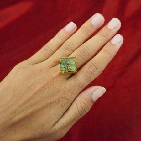 Labradorite Rough Stone Ring