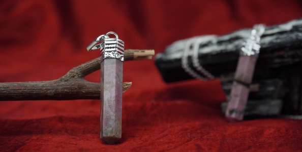 Rhodonite Pencil Pendant