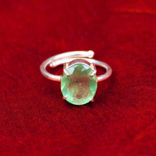 Green Onyx Diamond Cut Ring