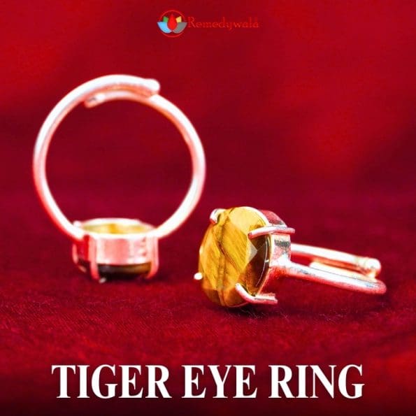 Tiger Eye Diamond Cut Ring