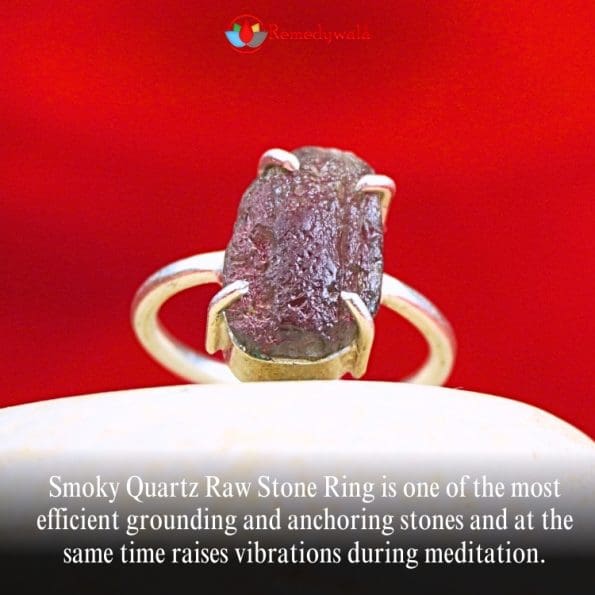 Smoky Quartz Raw Stone Ring