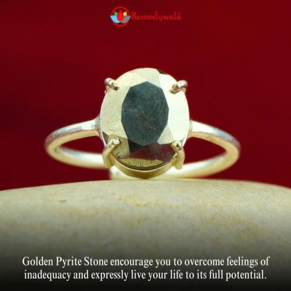 Golden Pyrite Diamond cut ring