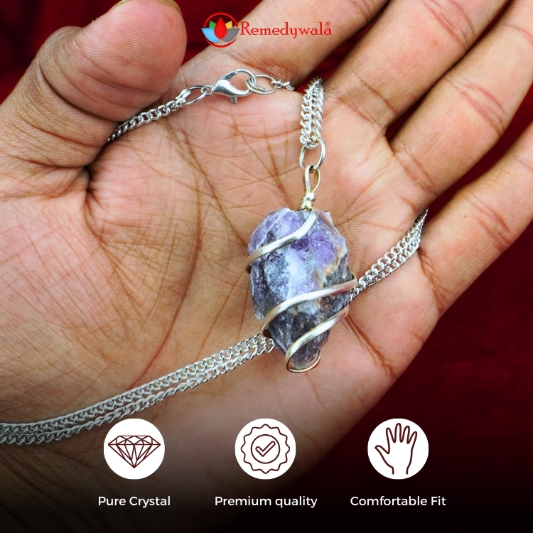Chevron Amethyst Wire Wrapped Pendant – Dancing Cranes Imports