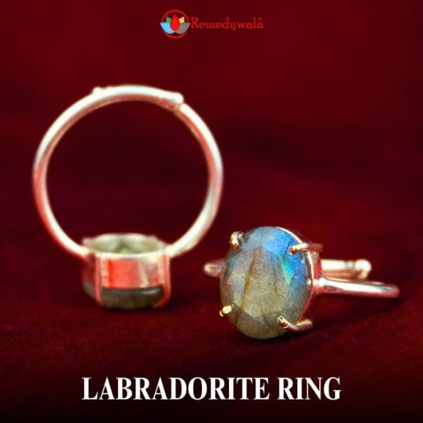 Labradorite Diamond cut ring