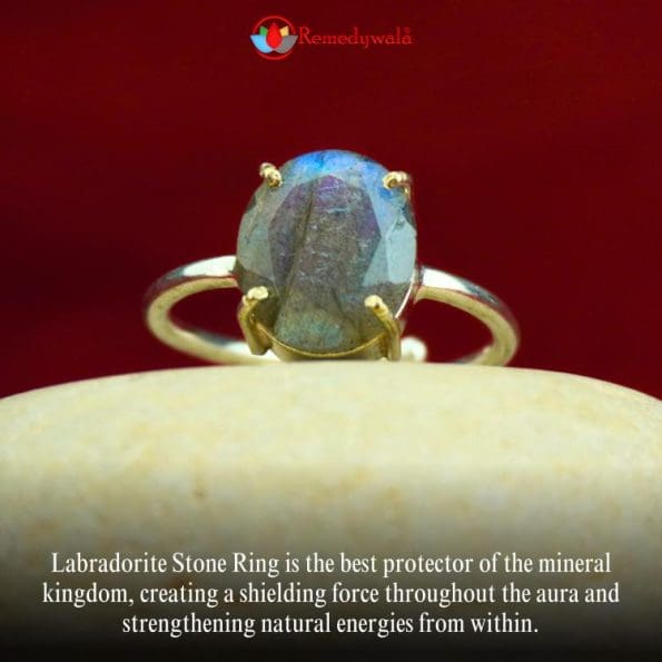 Labradorite Diamond cut ring