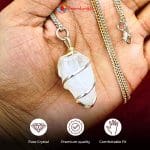 Clear Quartz Rough Stone Wire Wrapped Pendant