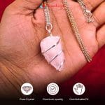 Rose Quartz Rough Stone Wire Wrapped Pendant