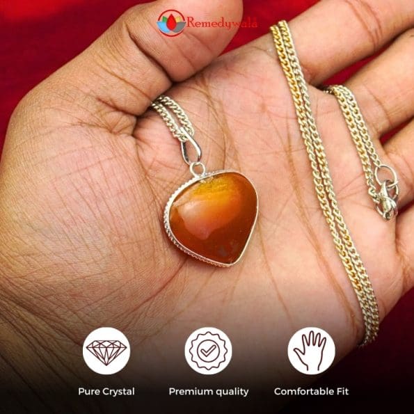 Carnelian Heart Shape Frame Pendant