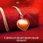 Carnelian Heart Shape Frame Pendant