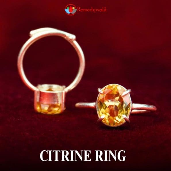 Citrine Diamond Cut Ring